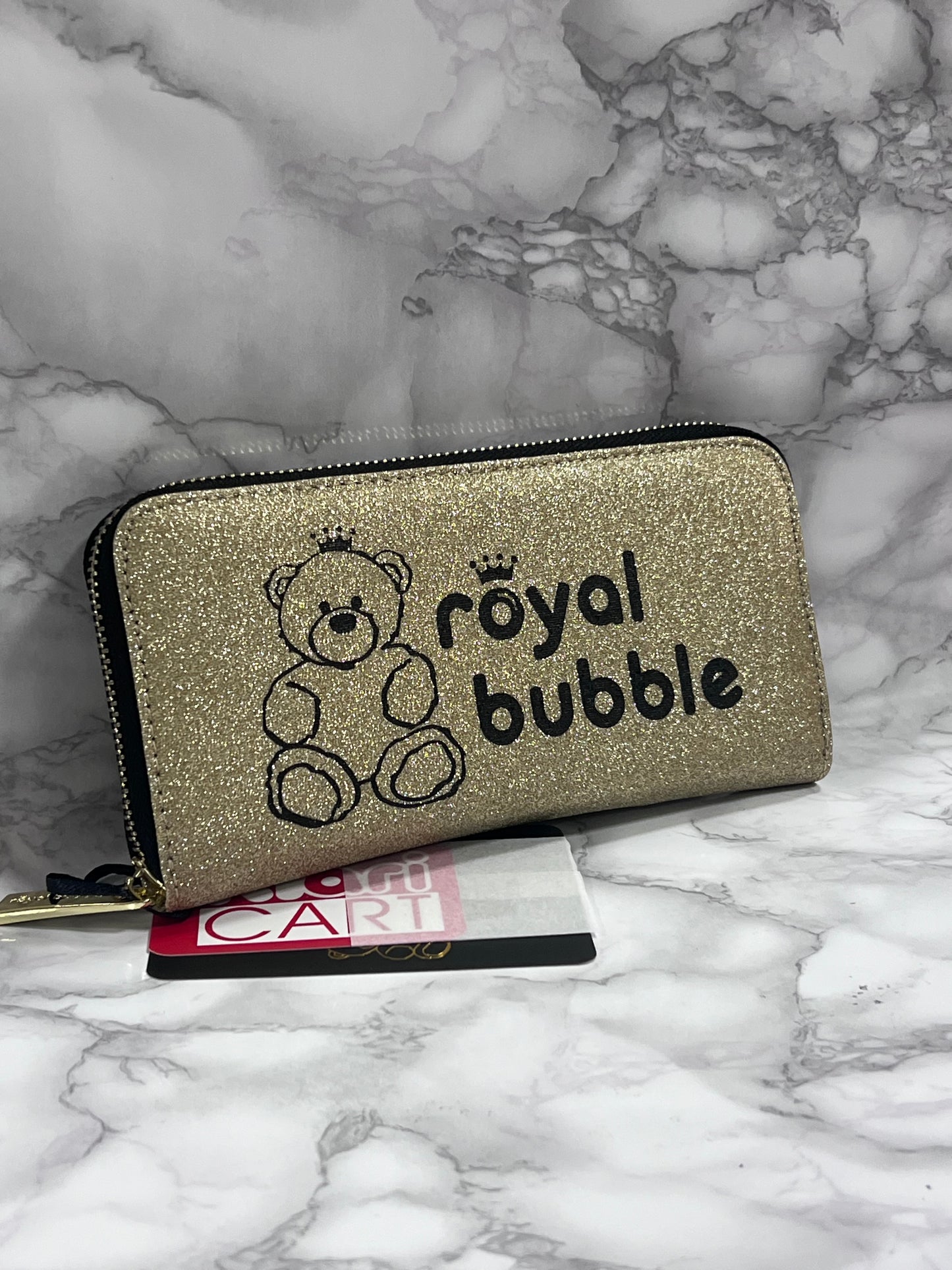 Portafoglio Royal Bubble Glitter Oro