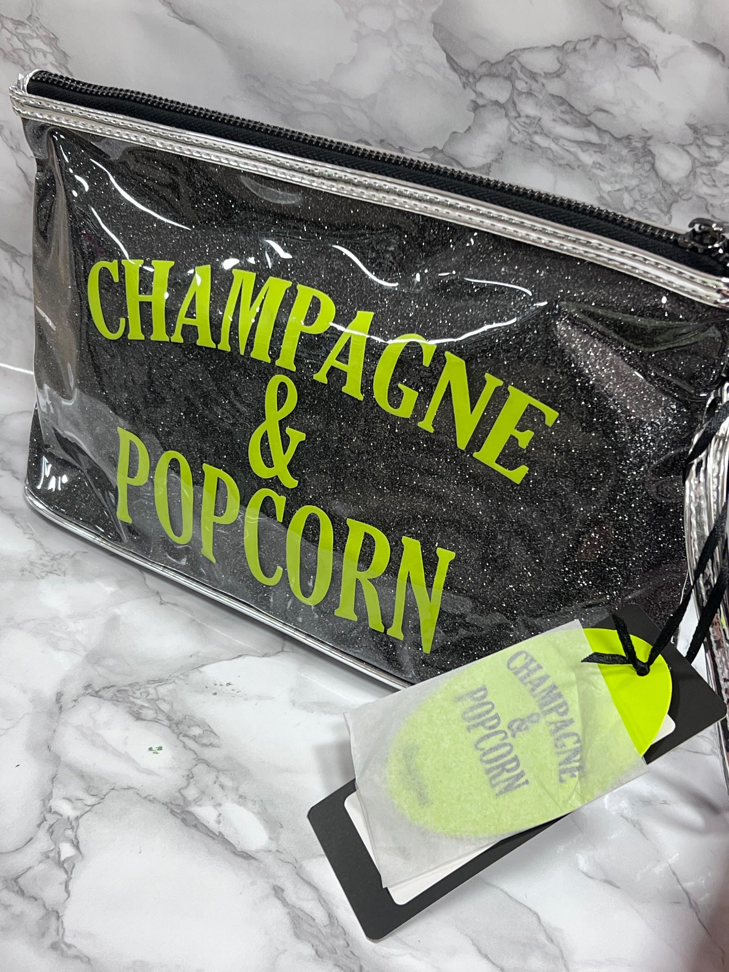 Pochette Glitter Champagne&Popcorn